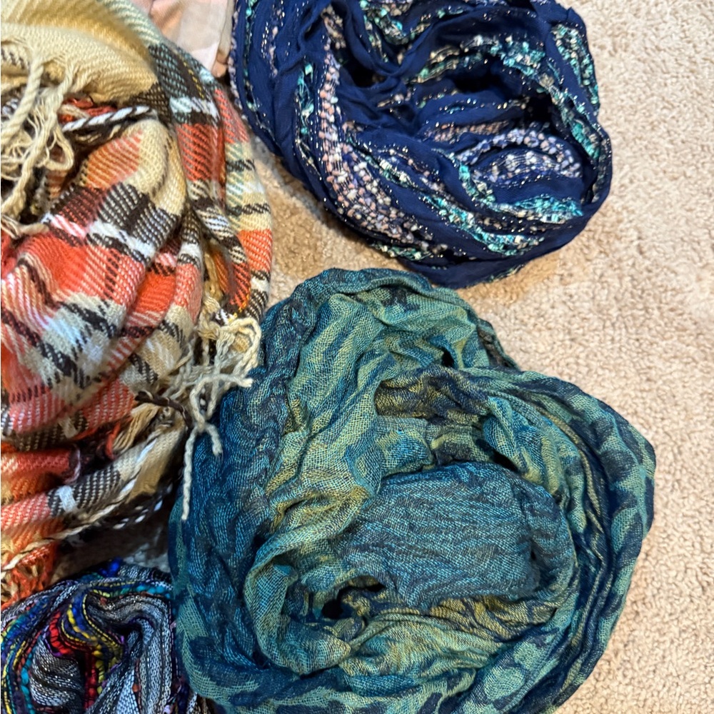 Multicolor Patterned Scarves Set Of 17 - image 3